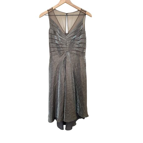 Adrianna PAPELL Dress Size 8 Sleeveless Silver Gray Pewter Shimmer Flowy NWT - Picture 1 of 10